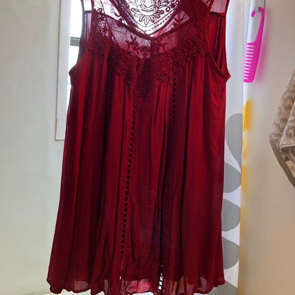 Sleeveless crochet babydoll dress